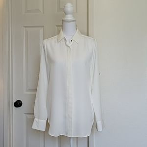 NWT WHITE BUTTON UP LONG SLEEVE BLOUSE